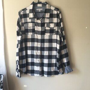 TAILOR VINTAGE Shirt Long Sleeve Button Black White Check 2XL XXL
